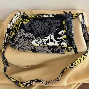 Vera Bradley Black and Yellow Floral Crossbody Bag